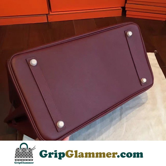 Hermes Bordeaux Epsom Birkin 40cm Lushentic AAAAA Grade Replica - Image 4