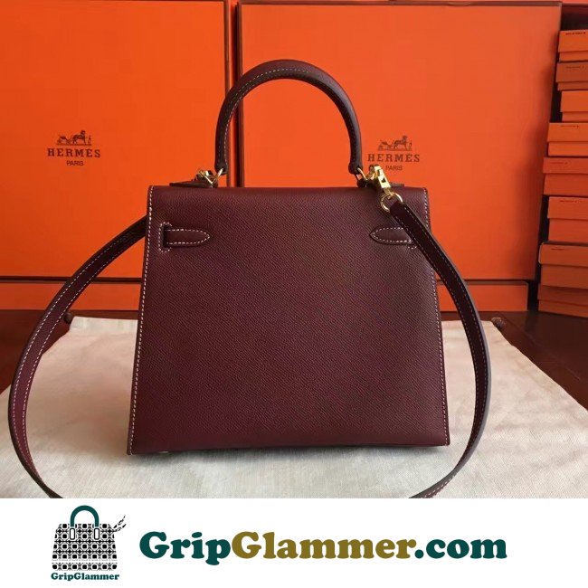 Hermes Bordeaux Epsom Kelly 25cm Sellier Lushentic AAAAA Grade Replica - Image 3