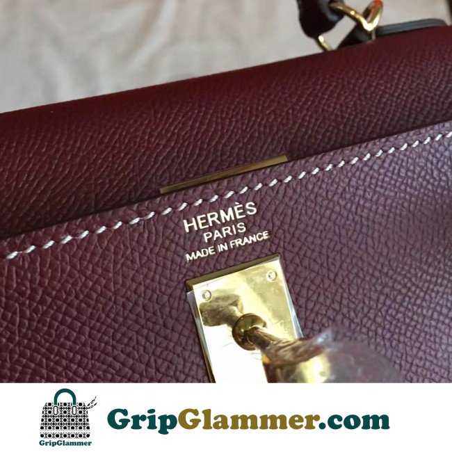 Hermes Bordeaux Epsom Kelly 25cm Sellier Lushentic AAAAA Grade Replica - Image 4