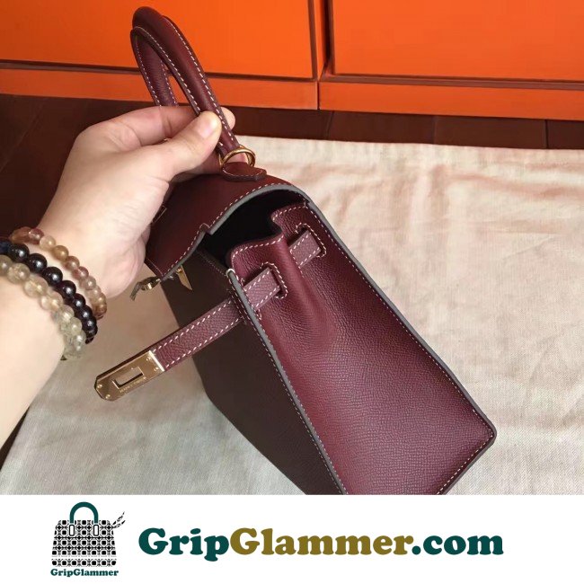 Hermes Bordeaux Epsom Kelly 25cm Sellier Lushentic AAAAA Grade Replica - Image 5