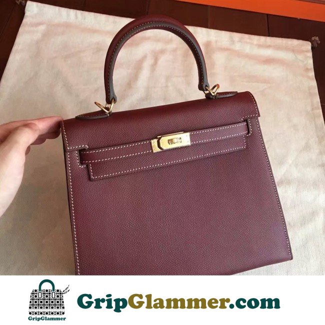 Hermes Bordeaux Epsom Kelly 25cm Sellier Lushentic AAAAA Grade Replica