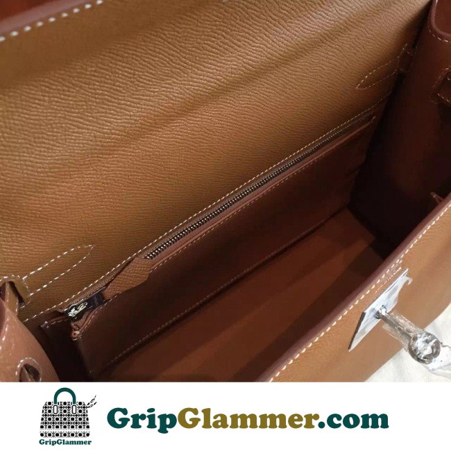 Hermes Brown Epsom Kelly 32cm Sellier Lushentic AAAAA Grade Replica - Image 3