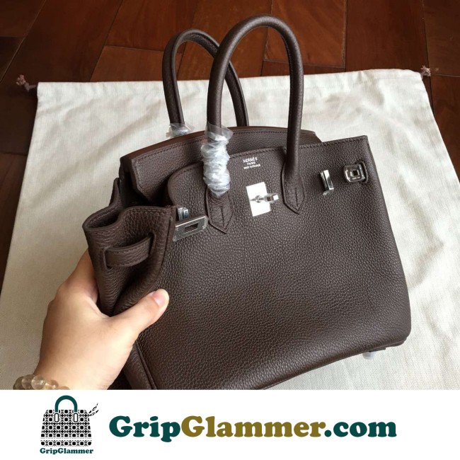 Hermes Cafe Clemence Birkin 25cm Lushentic Grade Replica - Image 4