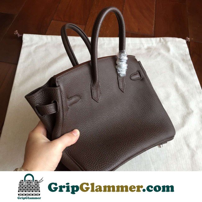 Hermes Cafe Clemence Birkin 25cm Lushentic Grade Replica - Image 7