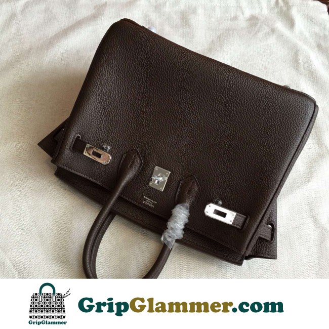 Hermes Cafe Clemence Birkin 25cm Lushentic Grade Replica - Image 8