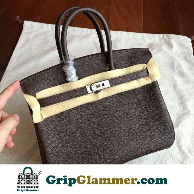 Hermes Cafe Clemence Birkin 25cm Lushentic Grade Replica - Image 9