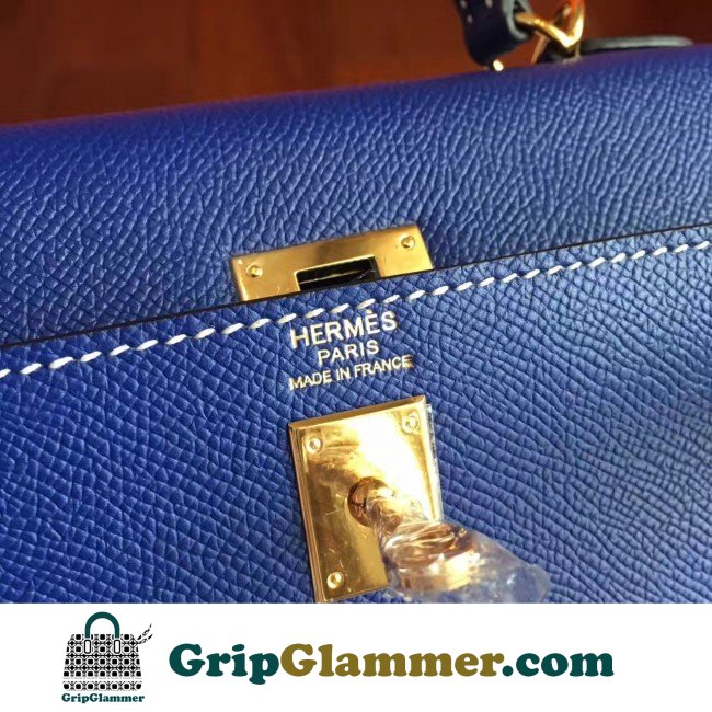 Hermes Electric Blue Epsom Kelly 25cm Sellier Lushentic AAAAA Grade Replica - Image 3
