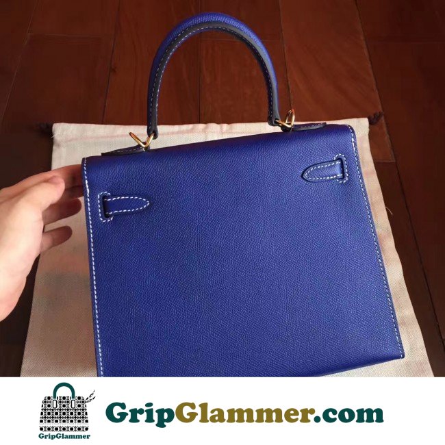 Hermes Electric Blue Epsom Kelly 25cm Sellier Lushentic AAAAA Grade Replica - Image 4