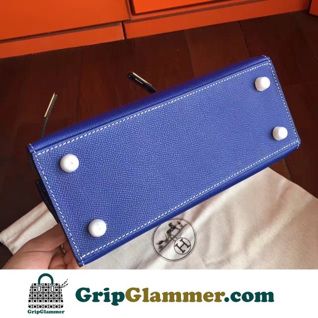 Hermes Electric Blue Epsom Kelly 25cm Sellier Lushentic AAAAA Grade Replica - Image 5