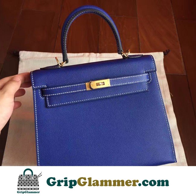 Hermes Electric Blue Epsom Kelly 25cm Sellier Lushentic AAAAA Grade Replica