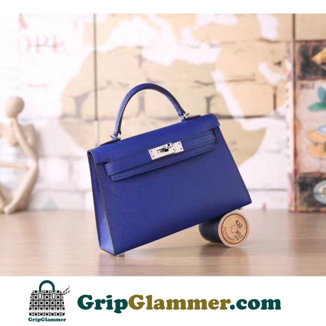 Hermes Electric Blue Epsom Kelly Mini II 20cm Lushentic AAAAA Grade Replica - Image 4