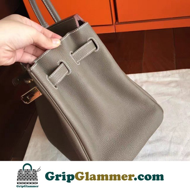 Hermes Etoupe Clemence Birkin 40cm Lushentic AAAAA Grade Replica - Image 3