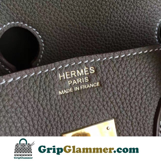 Hermes Etoupe Clemence Birkin 40cm Lushentic AAAAA Grade Replica - Image 4