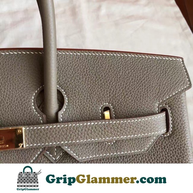 Hermes Etoupe Clemence Birkin 40cm Lushentic AAAAA Grade Replica - Image 5