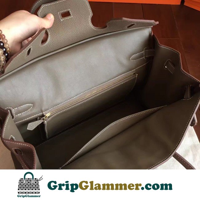 Hermes Etoupe Clemence Birkin 40cm Lushentic AAAAA Grade Replica - Image 7