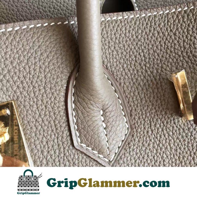 Hermes Etoupe Clemence Birkin 40cm Lushentic AAAAA Grade Replica - Image 8