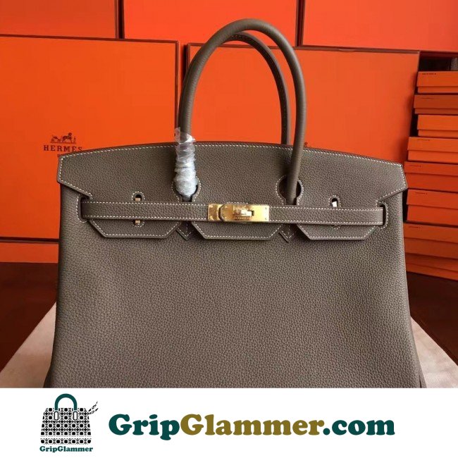 Hermes Etoupe Clemence Birkin 40cm Lushentic AAAAA Grade Replica