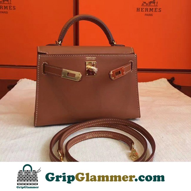 Hermes Gold Swift Kelly Mini II 20cm Lushentic AAAAA Grade Replica - Image 7