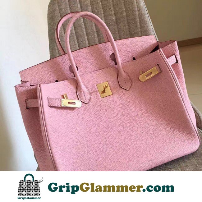 Hermes Pink Clemence Birkin 35cm Lushentic AAAAA Grade Replica - Image 2