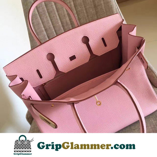 Hermes Pink Clemence Birkin 35cm Lushentic AAAAA Grade Replica - Image 5
