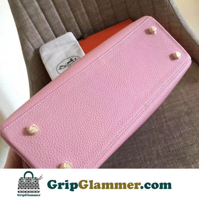 Hermes Pink Clemence Kelly Retourne 28cm Lushentic AAAAA Grade Replica - Image 3