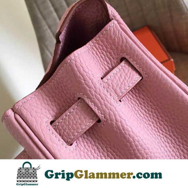 Hermes Pink Clemence Kelly Retourne 28cm Lushentic AAAAA Grade Replica - Image 7