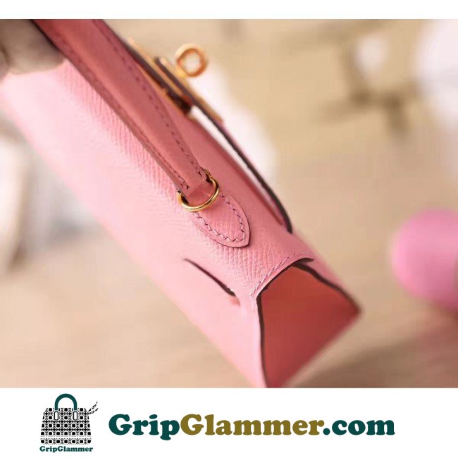 Hermes Pink Epsom Kelly Mini II 20cm Lushentic AAAAA Grade Replica - Image 4