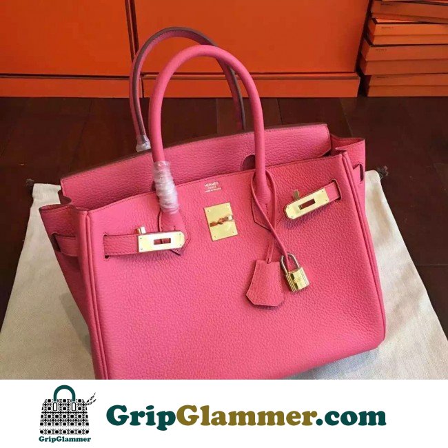Hermes Rose Lipstick Clemence Birkin 25cm Lushentic Grade Replica - Image 6