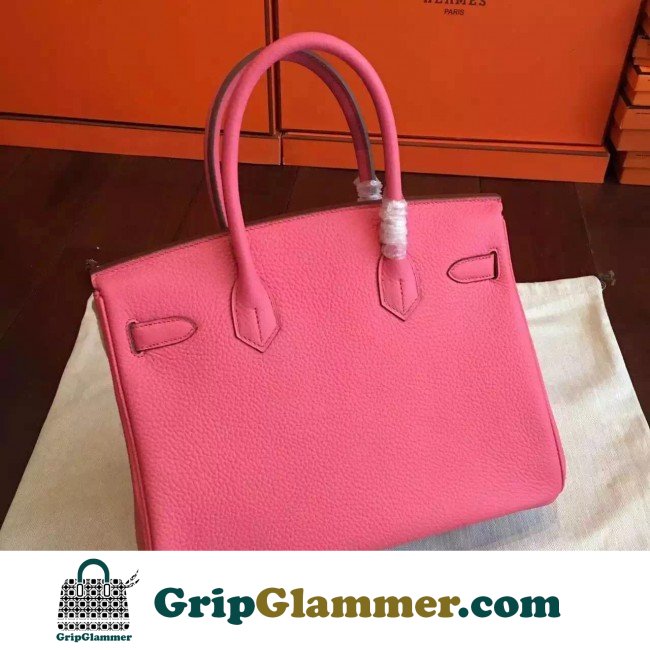 Hermes Rose Lipstick Clemence Birkin 25cm Lushentic Grade Replica - Image 2