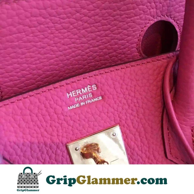 Hermes Rose Lipstick Clemence Birkin 25cm Lushentic Grade Replica - Image 8