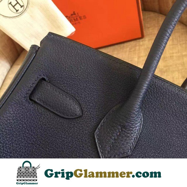 Hermes Sapphire Clemence Birkin 35cm Lushentic AAAAA Grade Replica - Image 5