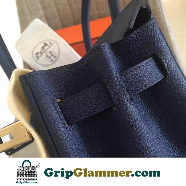 Hermes Sapphire Clemence Birkin 35cm Lushentic AAAAA Grade Replica - Image 6