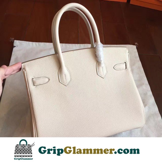 Hermes Beige Clemence Birkin 30cm Lushentic AAAAA Grade Replica - Image 3