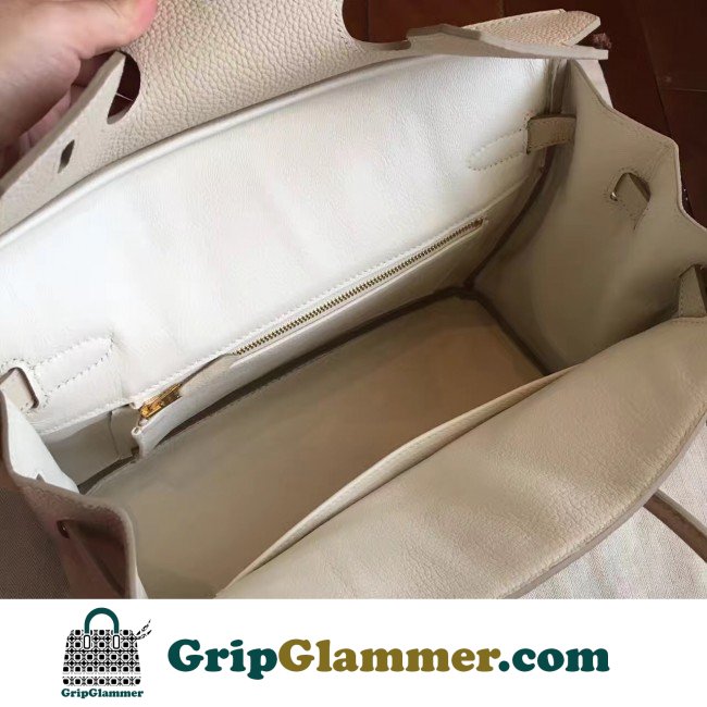 Hermes Beige Clemence Birkin 30cm Lushentic AAAAA Grade Replica - Image 4
