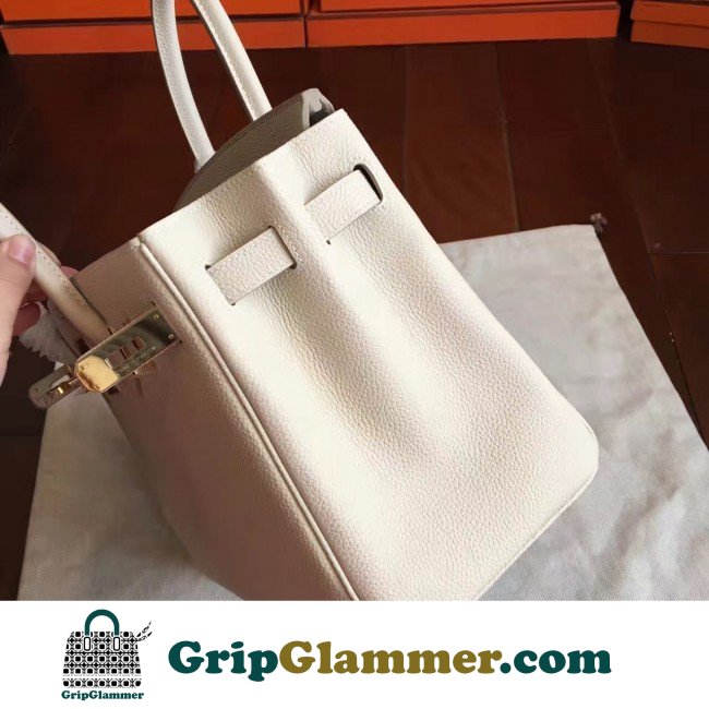 Hermes Beige Clemence Birkin 30cm Lushentic AAAAA Grade Replica - Image 5