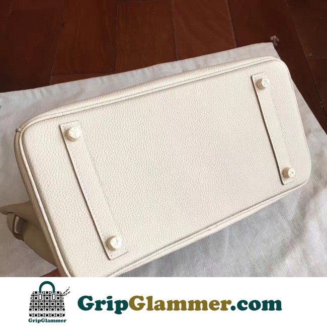 Hermes Beige Clemence Birkin 30cm Lushentic AAAAA Grade Replica - Image 6