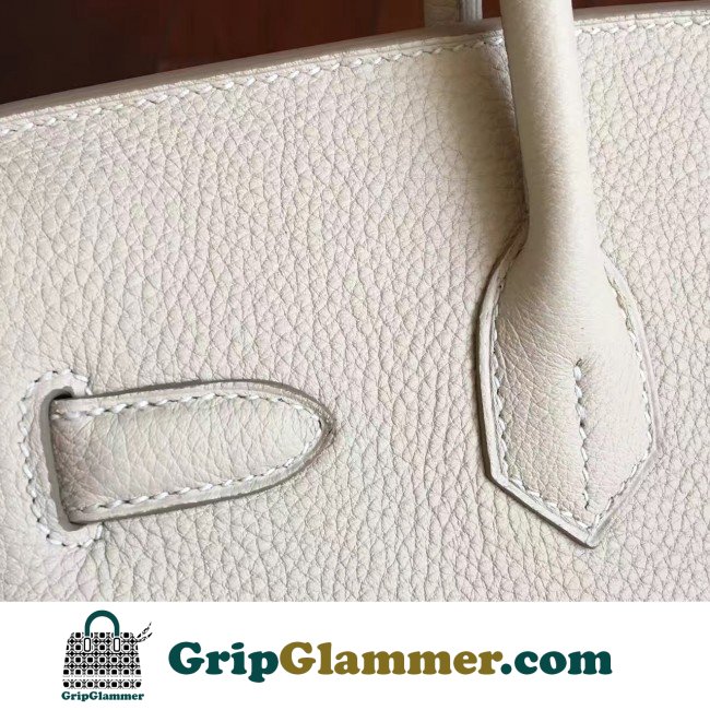 Hermes Beige Clemence Birkin 30cm Lushentic AAAAA Grade Replica - Image 8