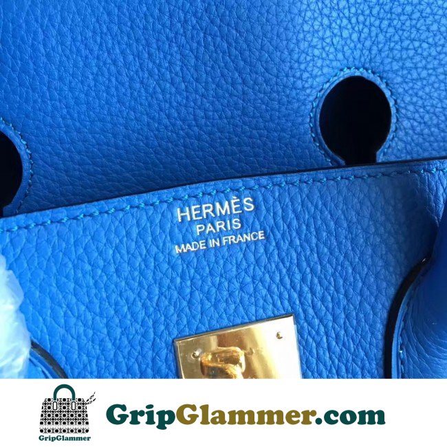 Hermes Blue Hydar Clemence Birkin 35cm Lushentic AAAAA Grade Replica - Image 5