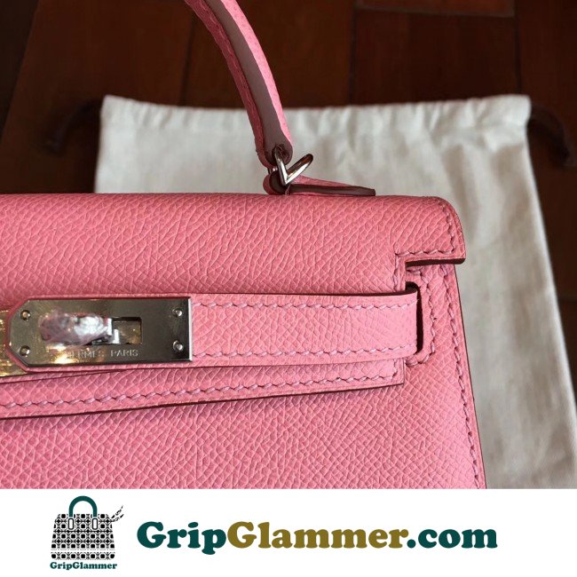 Hermes Rose Confetti Epsom Kelly Mini II 20cm Lushentic AAAAA Grade Replica - Image 8