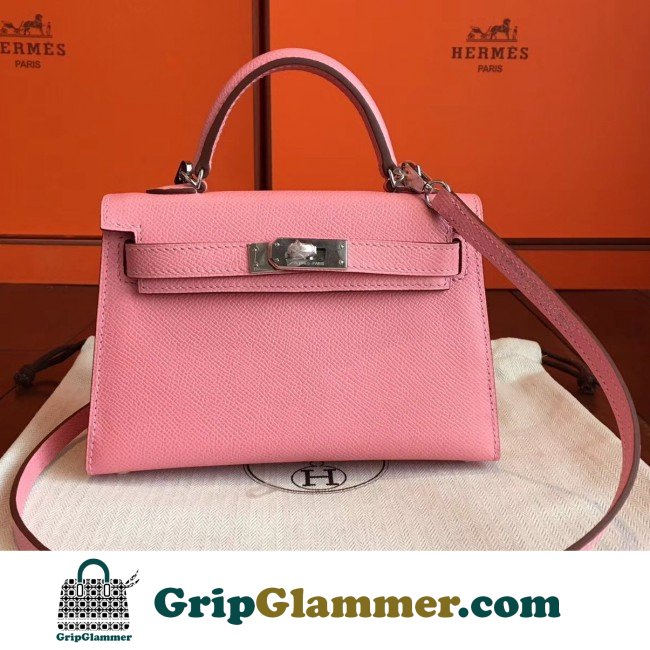 Hermes Rose Confetti Epsom Kelly Mini II 20cm Lushentic AAAAA Grade Replica