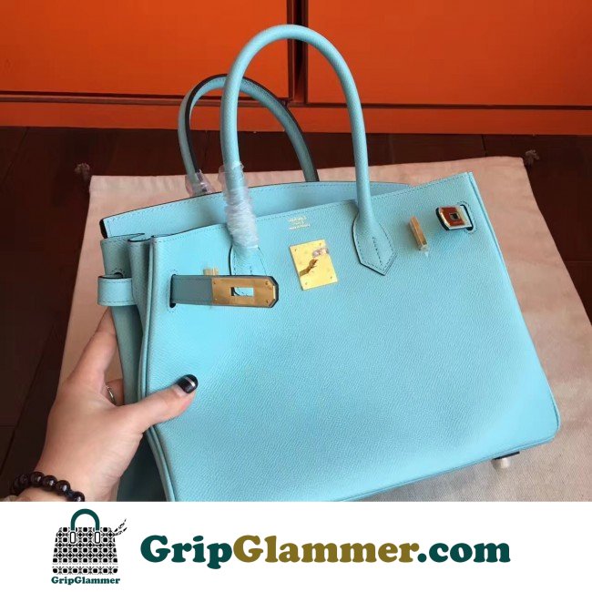 Hermes Blue Atoll Epsom Birkin 35cm Lushentic AAAAA Grade Replica - Image 3