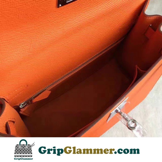 Hermes Orange Epsom Kelly Sellier 28cm Lushentic AAAAA Grade Replica - Image 3