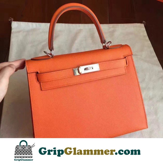 Hermes Orange Epsom Kelly Sellier 28cm Lushentic AAAAA Grade Replica