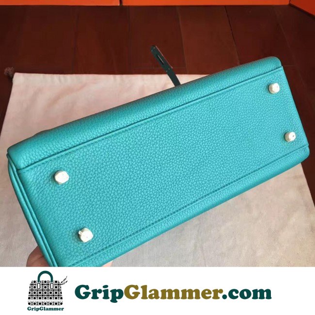 Hermes Blue Paon Clemence Kelly Retourne 28cm Lushentic AAAAA Grade Replica - Image 5