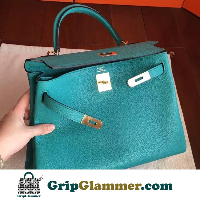Hermes Blue Paon Clemence Kelly Retourne 28cm Lushentic AAAAA Grade Replica - Image 6