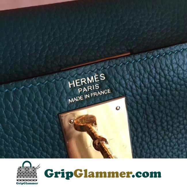 Hermes Malachite Clemence Kelly Retourne 28cm Lushentic AAAAA Grade Replica - Image 2