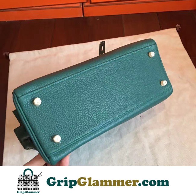 Hermes Malachite Clemence Kelly Retourne 28cm Lushentic AAAAA Grade Replica - Image 3