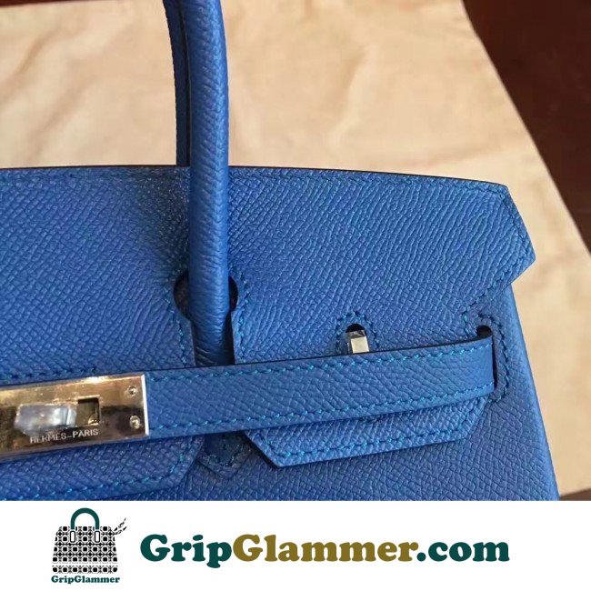 Hermes Blue Epsom Birkin 25cm Lushentic Grade Replica - Image 4