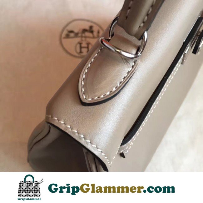 Hermes Grey Swift Kelly 25cm Retourne Lushentic AAAAA Grade Replica - Image 5