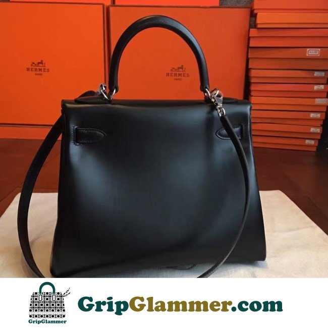 Hermes Black Box Kelly Retourne 28cm Lushentic AAAAA Grade Replica - Image 4